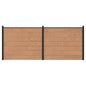 Panel de valla 10 pcs WPC y Aluminio Gris