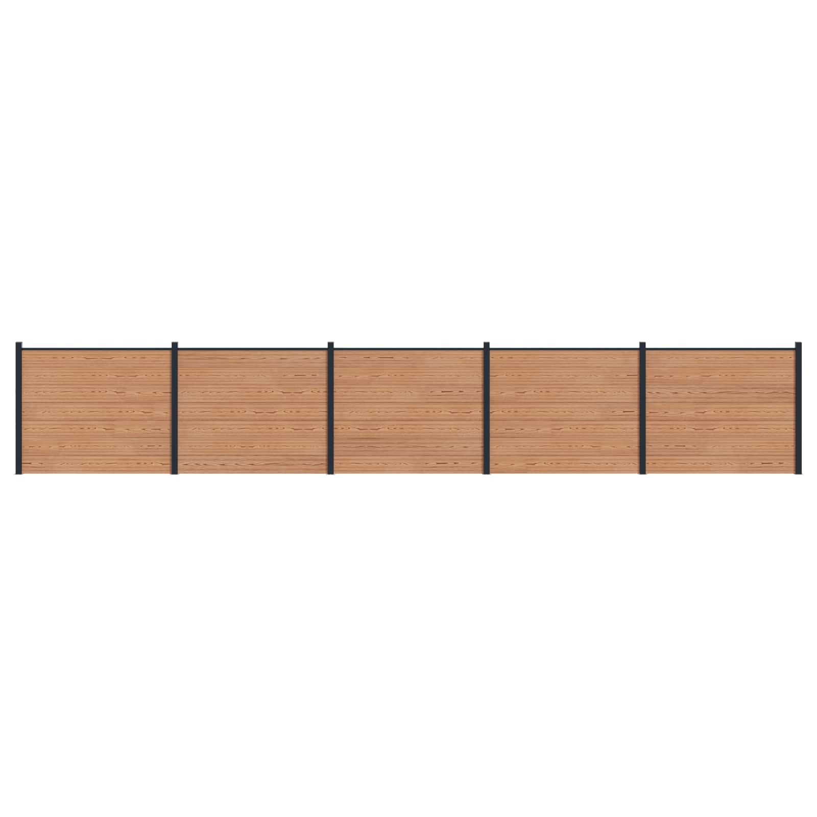 Panel de valla 10 pcs WPC y Aluminio Gris