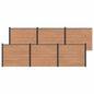 Panel de valla 10 pcs WPC y Aluminio Gris
