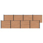 Panel de valla 10 pcs WPC y Aluminio Gris