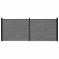 Panel de valla 10 pcs WPC y Aluminio Gris