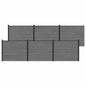 Panel de valla 10 pcs WPC y Aluminio Gris