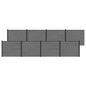 Panel de valla 10 pcs WPC y Aluminio Gris