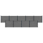 Panel de valla 10 pcs WPC y Aluminio Gris