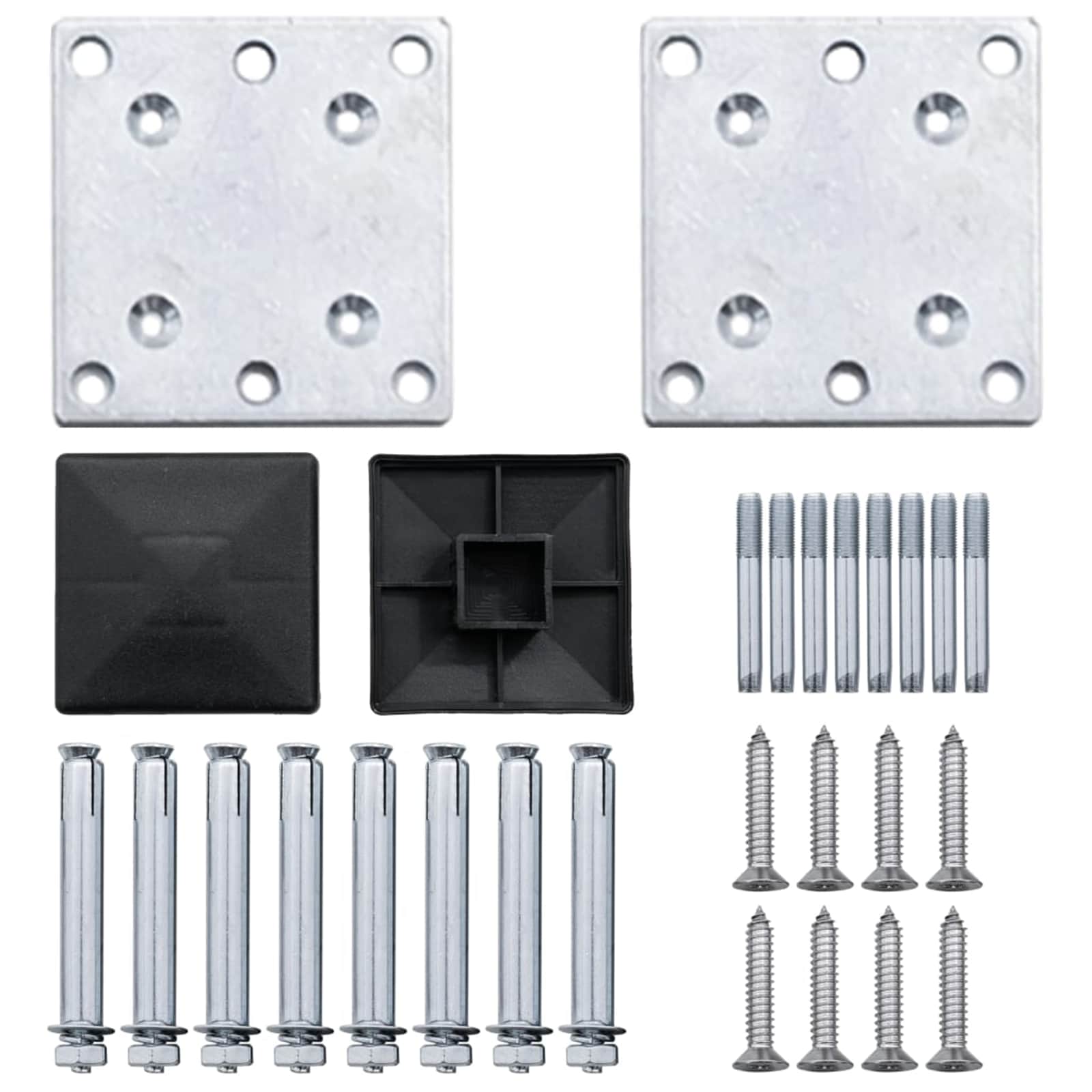 Panel de valla 10 pcs WPC y Aluminio Gris