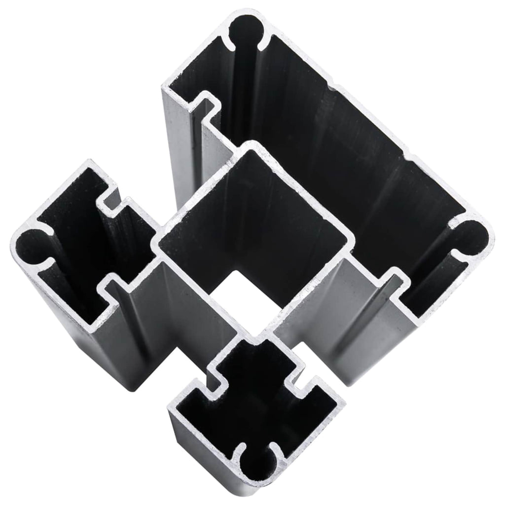 Panel de valla 10 pcs WPC y Aluminio Gris