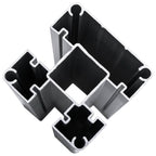 Panel de valla 10 pcs WPC y Aluminio Gris