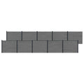 Panel de valla 10 pcs WPC y Aluminio Gris