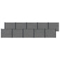 Panel de valla 10 pcs WPC y Aluminio Gris