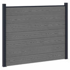 Panel de valla 10 pcs WPC y Aluminio Gris