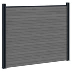 Panel de valla 10 pcs WPC y Aluminio Gris