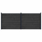 Panel de valla 10 pcs WPC y Aluminio Gris