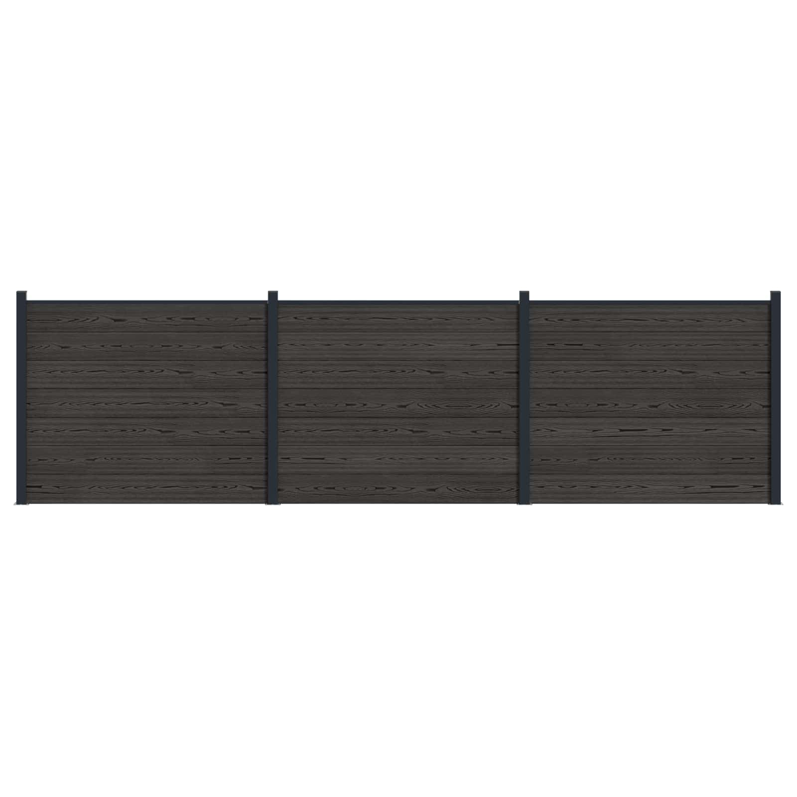 Panel de valla 10 pcs WPC y Aluminio Gris