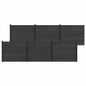 Panel de valla 10 pcs WPC y Aluminio Gris