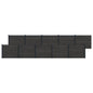 Panel de valla 10 pcs WPC y Aluminio Gris