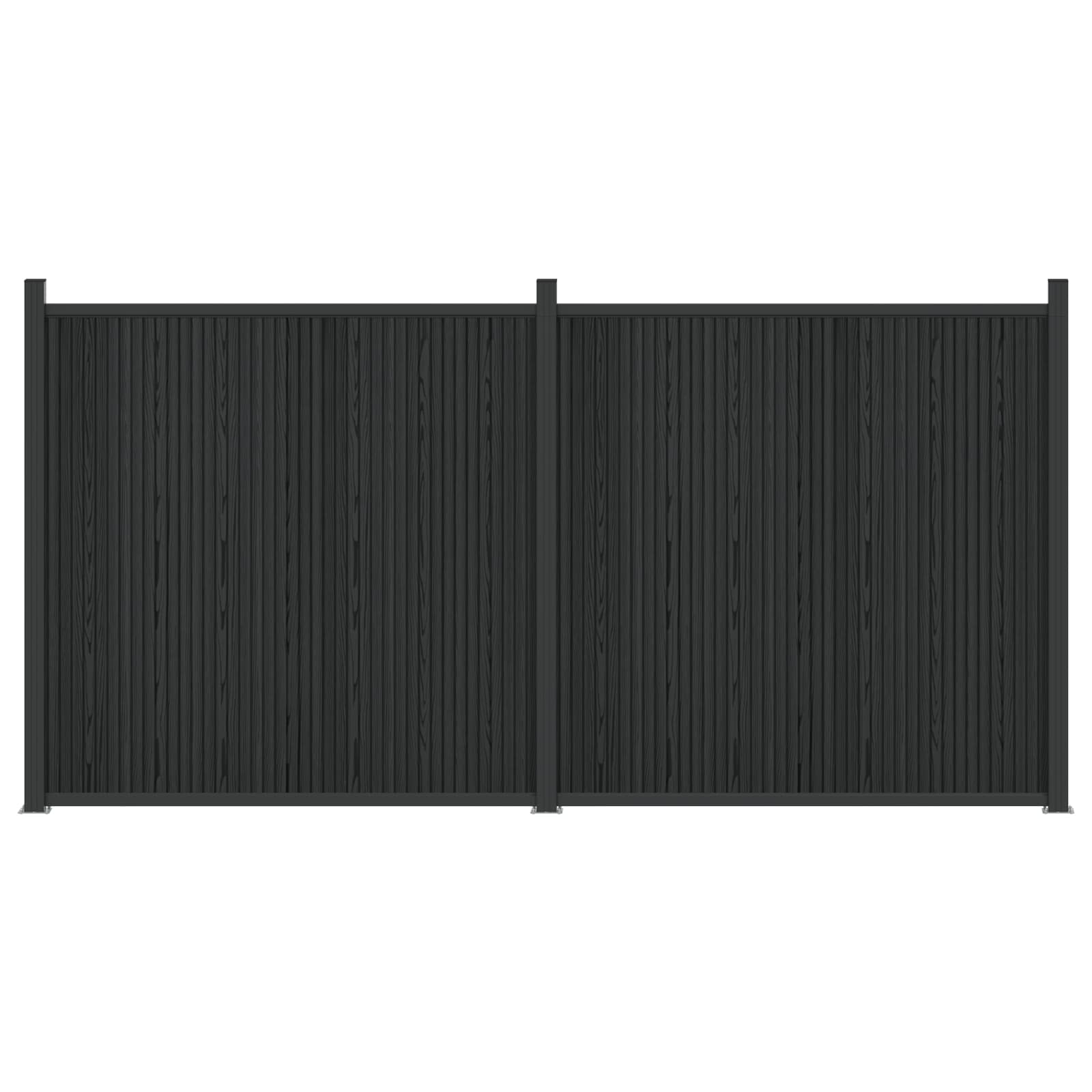 Panel de valla 10 pcs WPC y Aluminio Negro