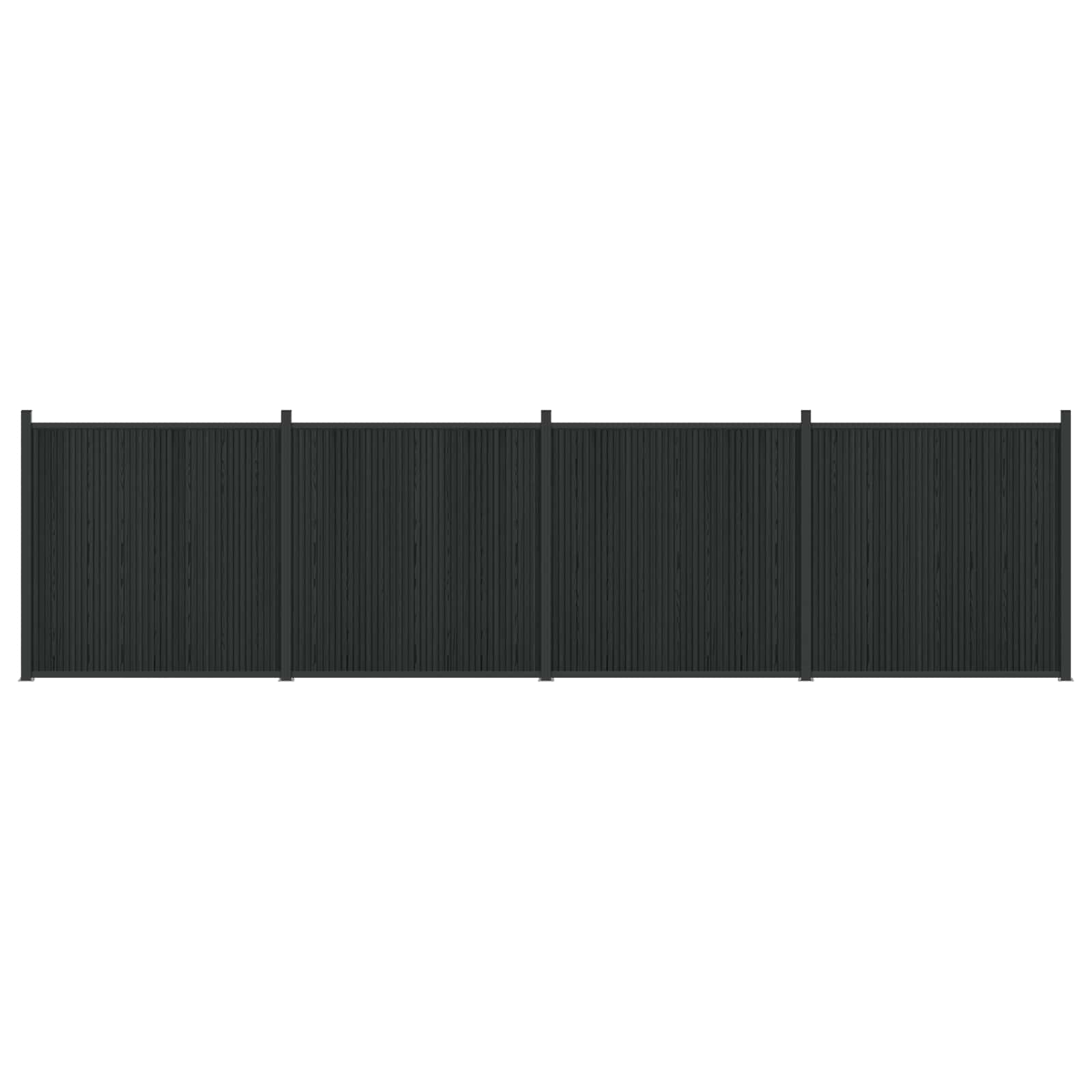 Panel de valla 10 pcs WPC y Aluminio Negro