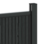 Panel de valla 10 pcs WPC y Aluminio Negro