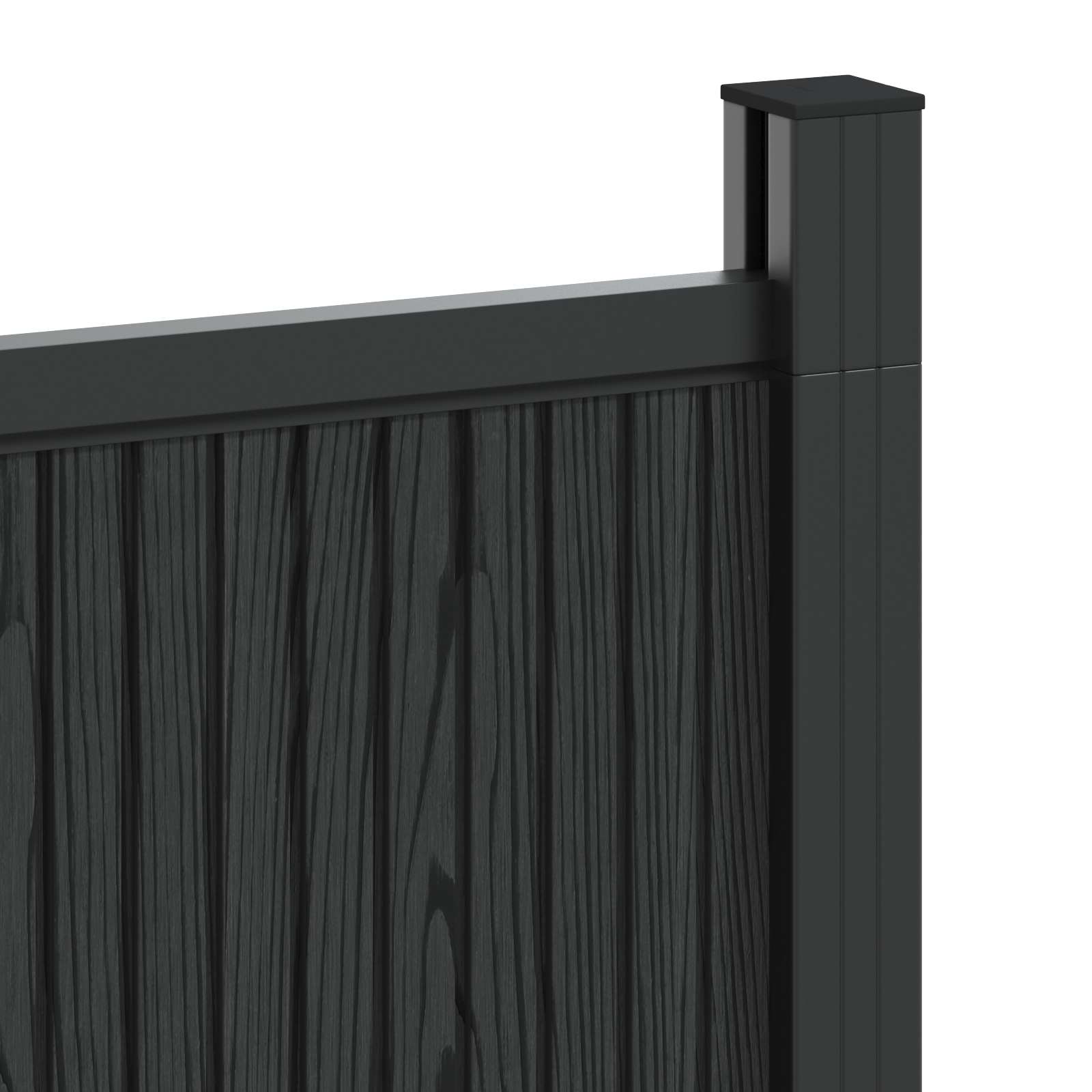Panel de valla 10 pcs WPC y Aluminio Negro