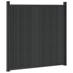Panel de valla 10 pcs WPC y Aluminio Negro