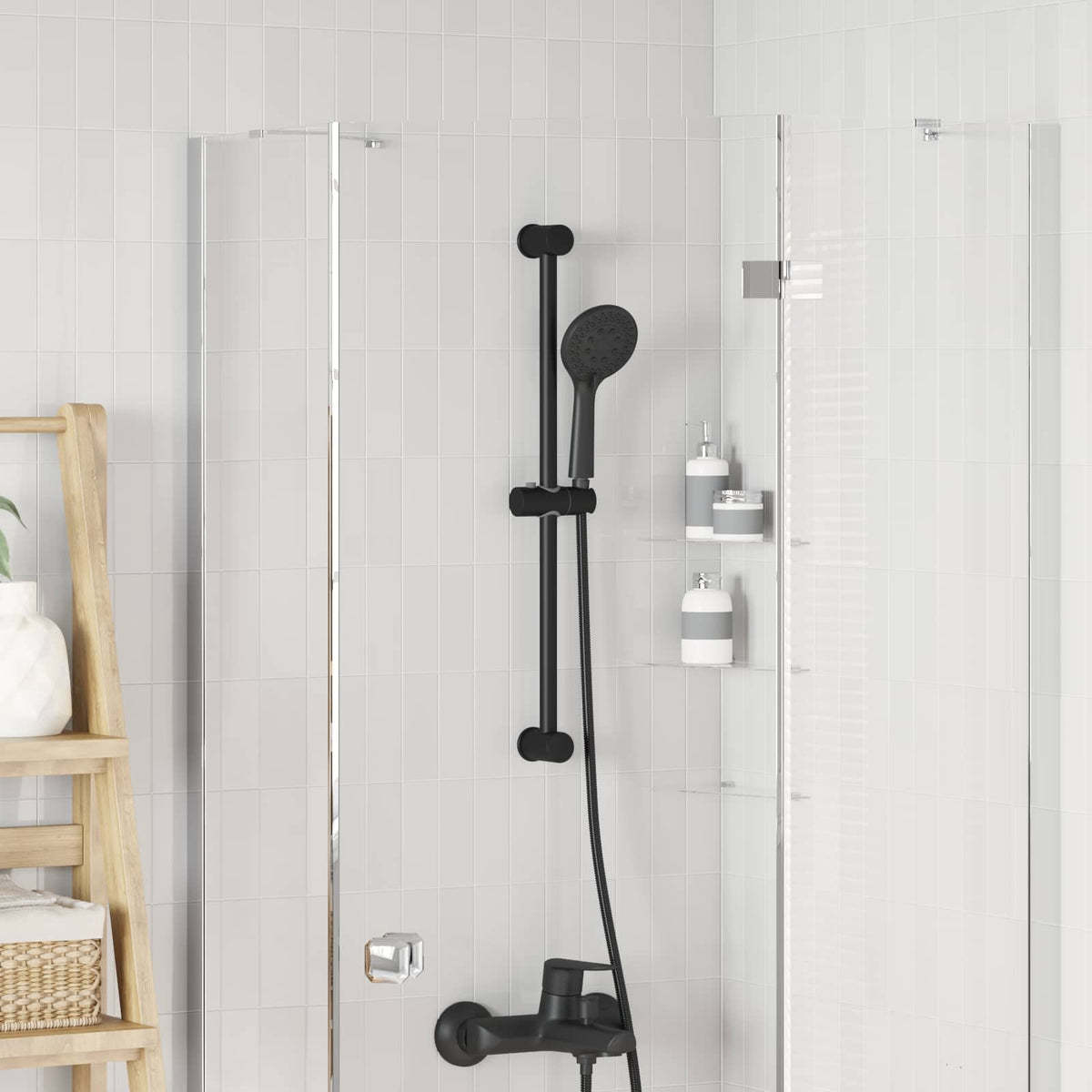 Suporte de Duche Cromado 101 cm Aço inoxidável
