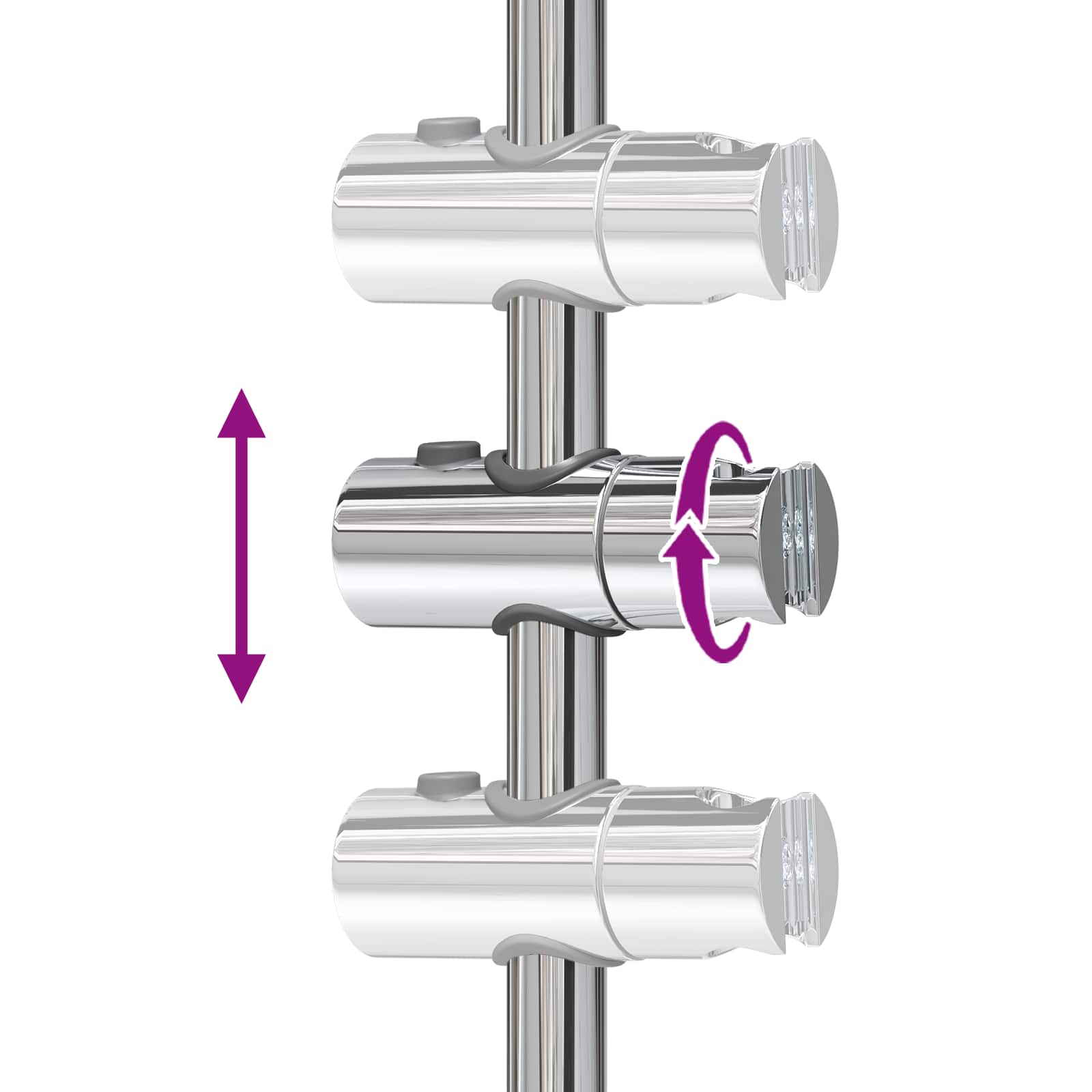 Soporte de Ducha Cromado 101 cm Acero inoxidable