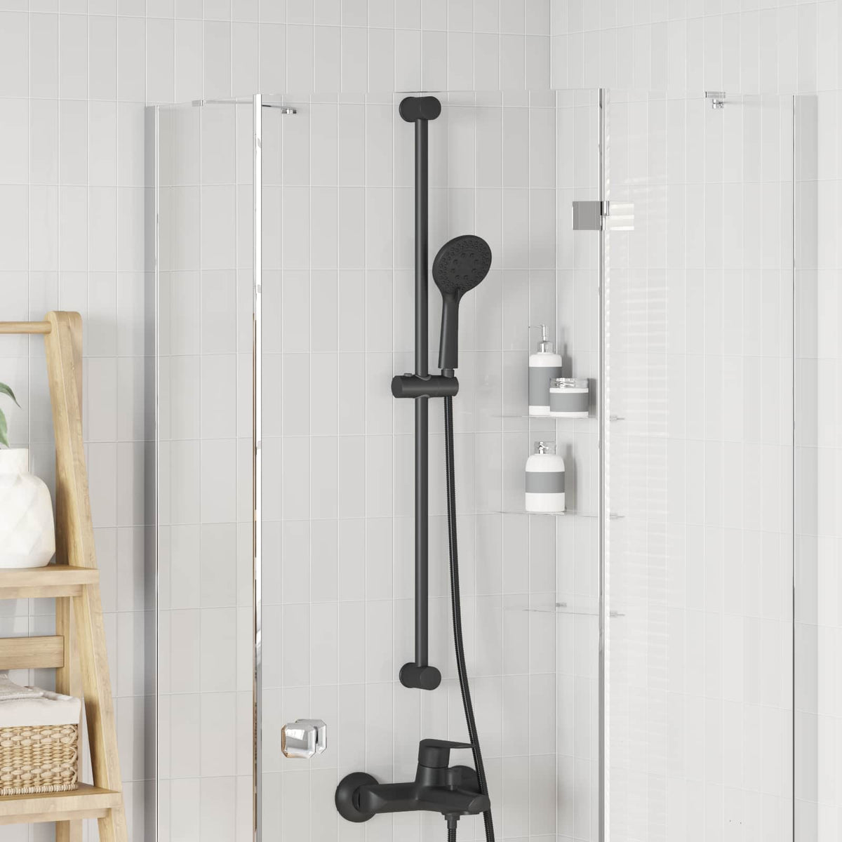 Suporte de Duche Cromado 101 cm Aço inoxidável
