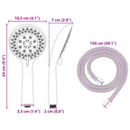 Juego de Cabezal de Ducha Cromado 150 cm Acero inoxidable