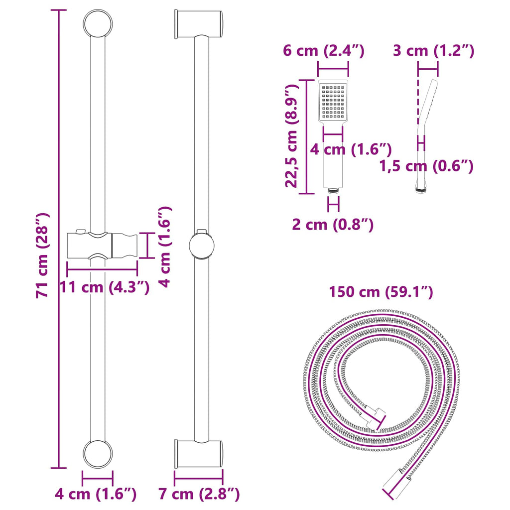 Conjunto de Sistema de Ducha acero