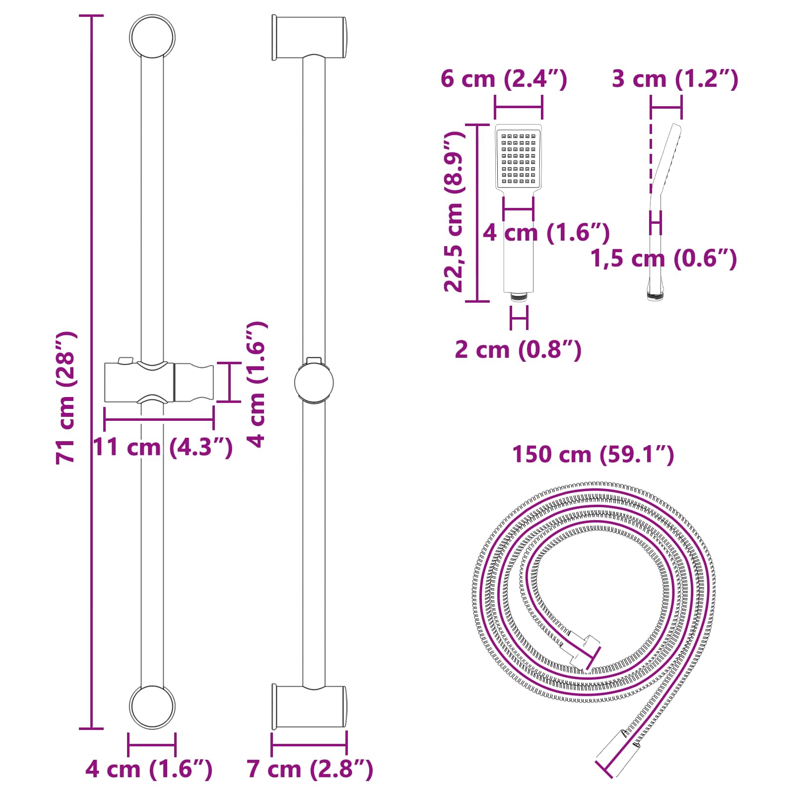 Conjunto de Sistema de Ducha acero