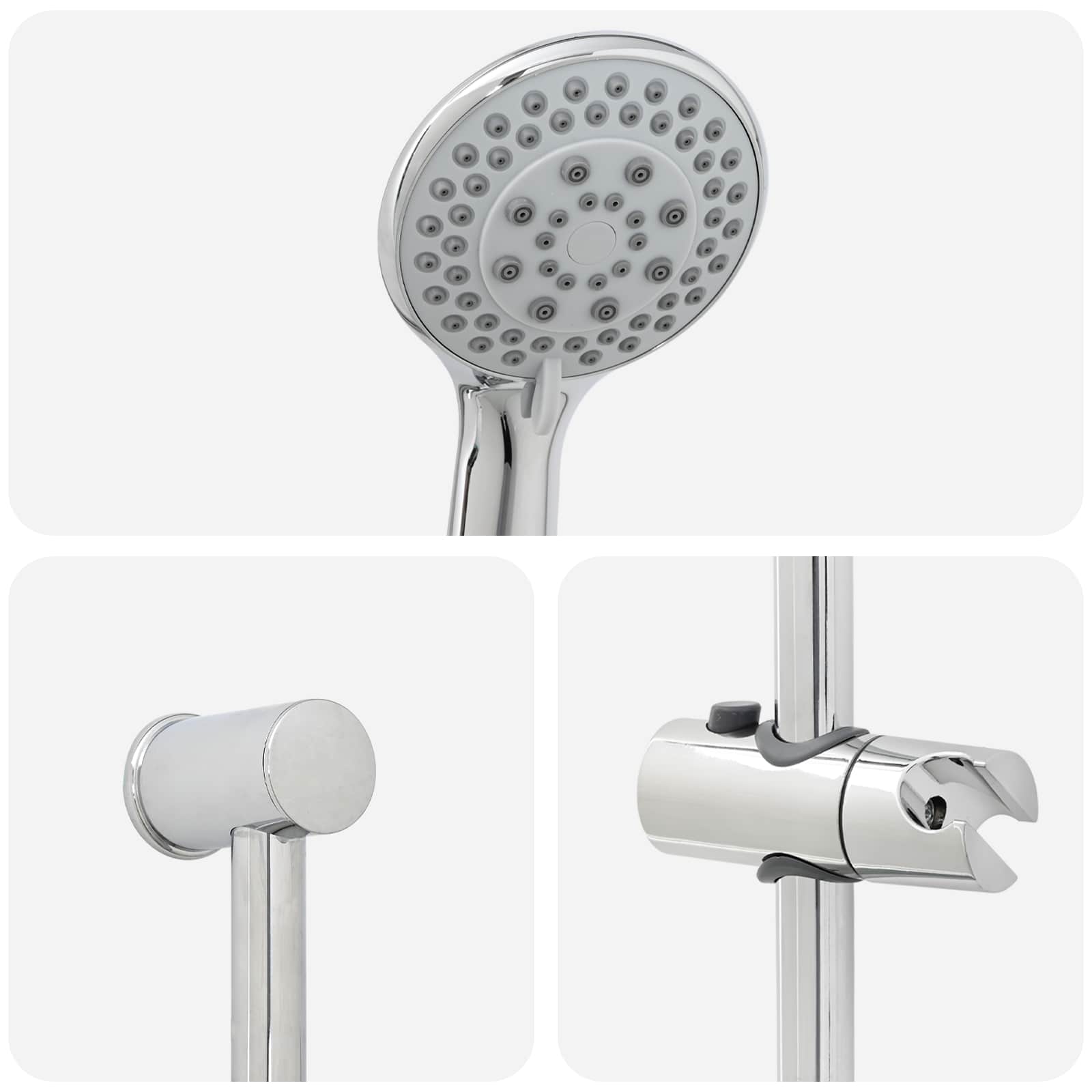Conjunto de Sistema de Ducha Cromado 101 cm Acero inoxidable
