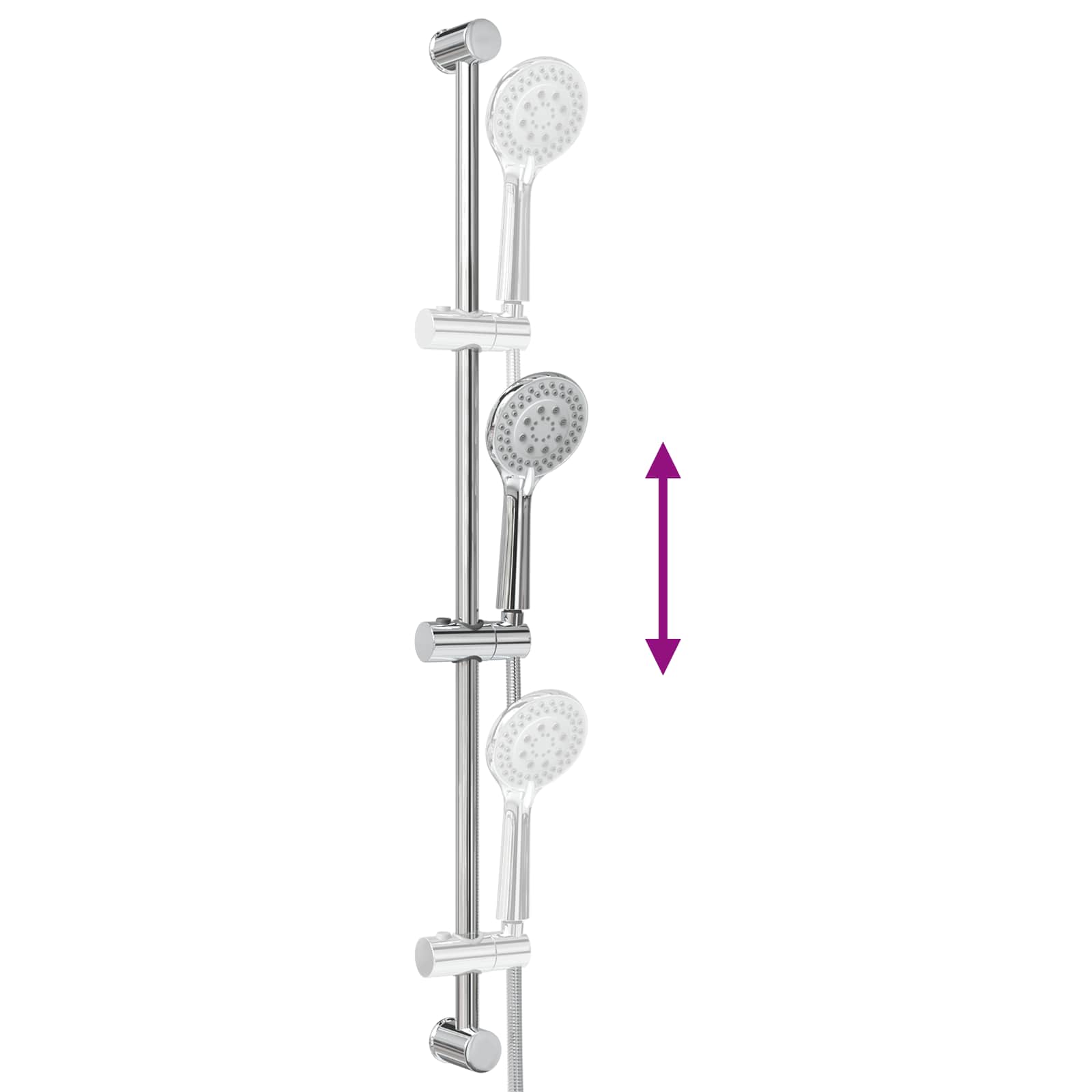 Conjunto de Sistema de Ducha Cromado 101 cm Acero inoxidable