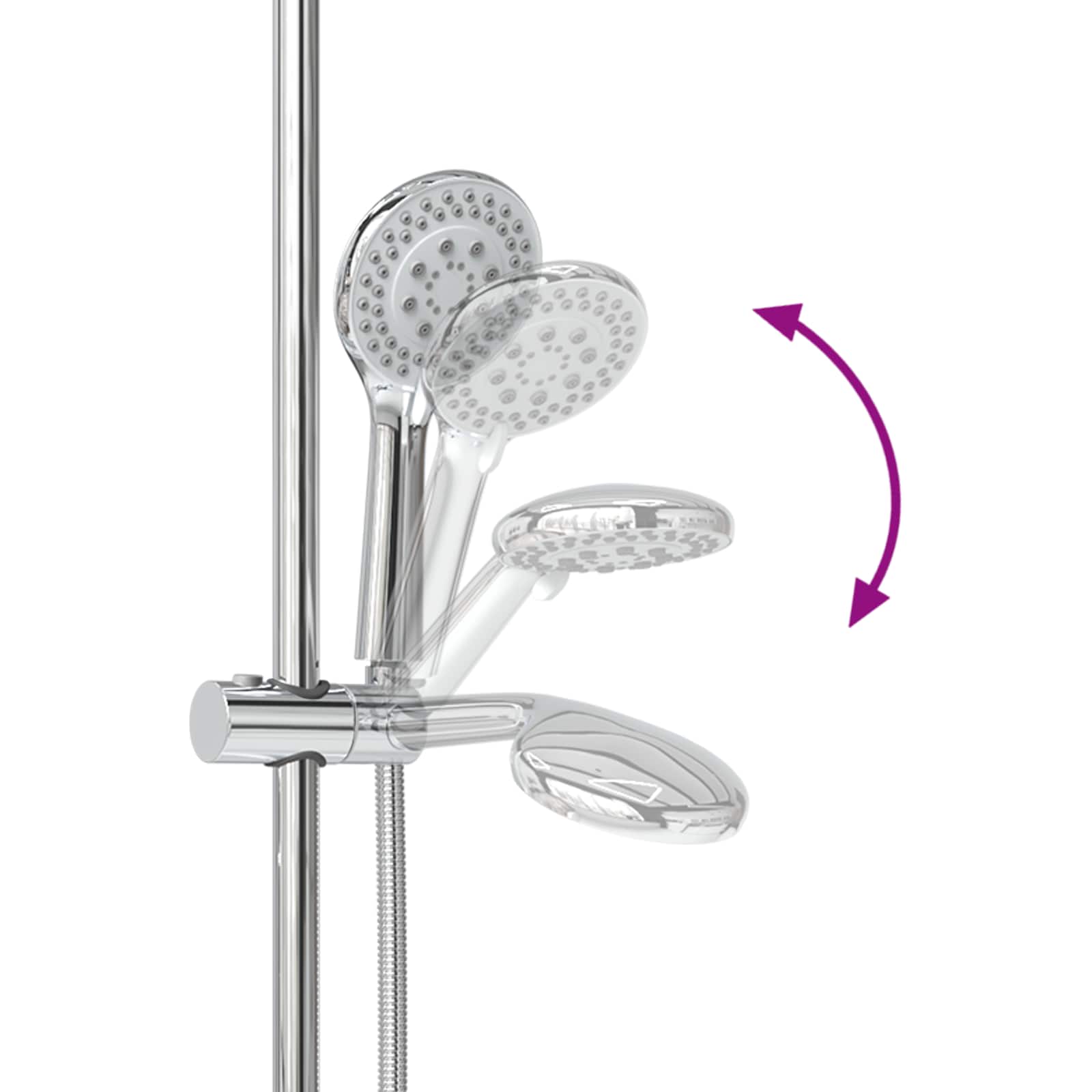 Conjunto de Sistema de Ducha Cromado 101 cm Acero inoxidable