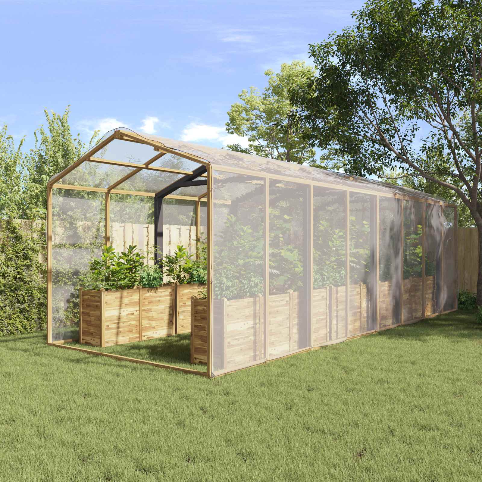 Transparent Plant Cover 1 x 12 m PE