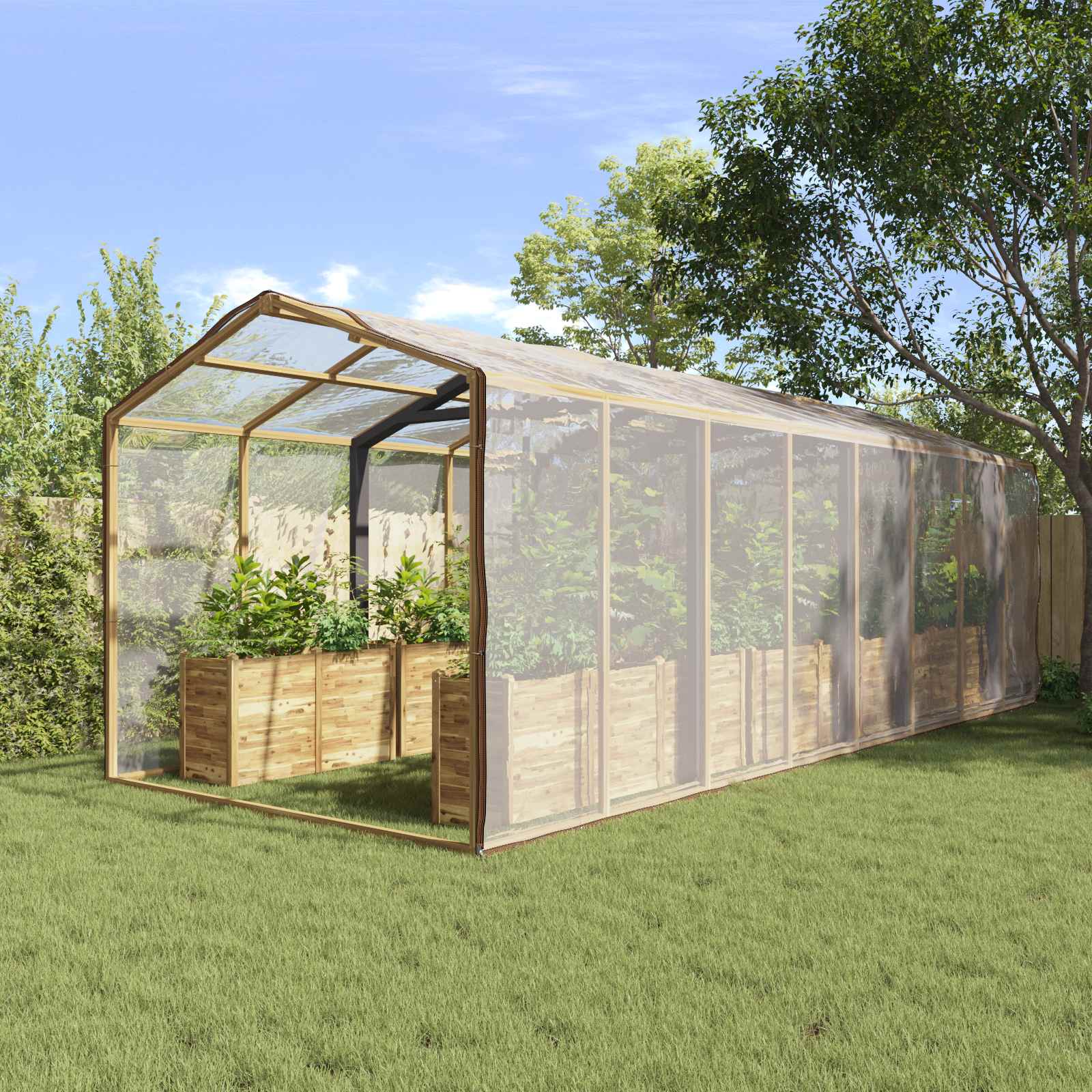 Transparent Plant Cover 1 x 12 m PE