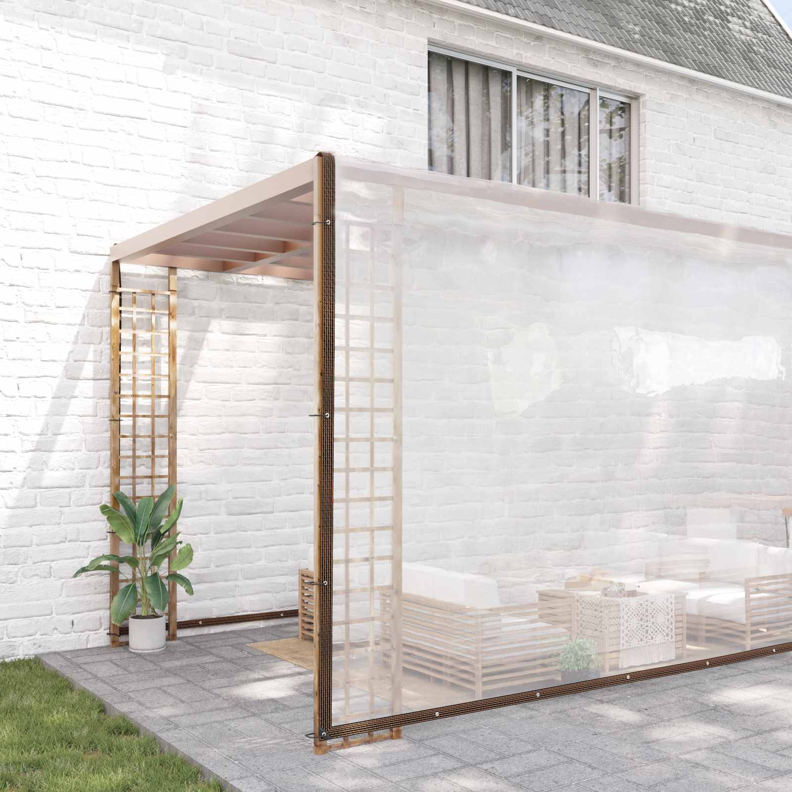 Transparent Plant Cover 1 x 12 m PE