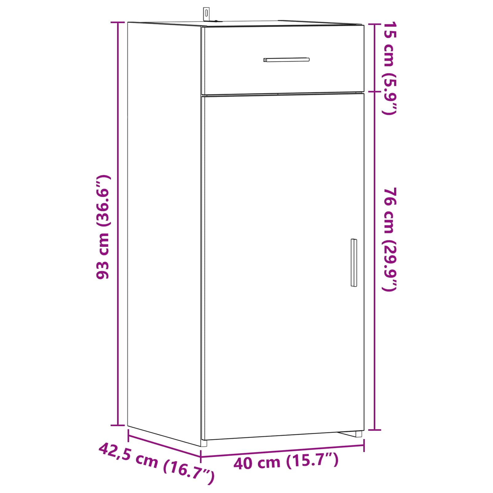 Armario de almacenamiento Madera vieja 40 x 42,5 x 93 cm
