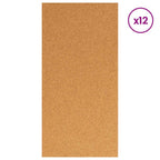 Placa de Corcho 12 pcs 100 x 50 x 0,5 cm Corcho Marrón
