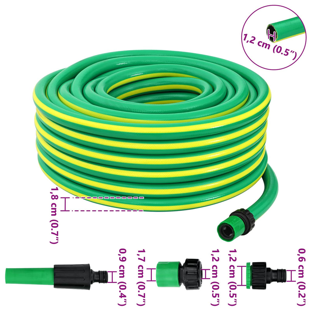 Manguera de jardín 5 capas Verde y amarillo 1 / 2'' 10 m PVC