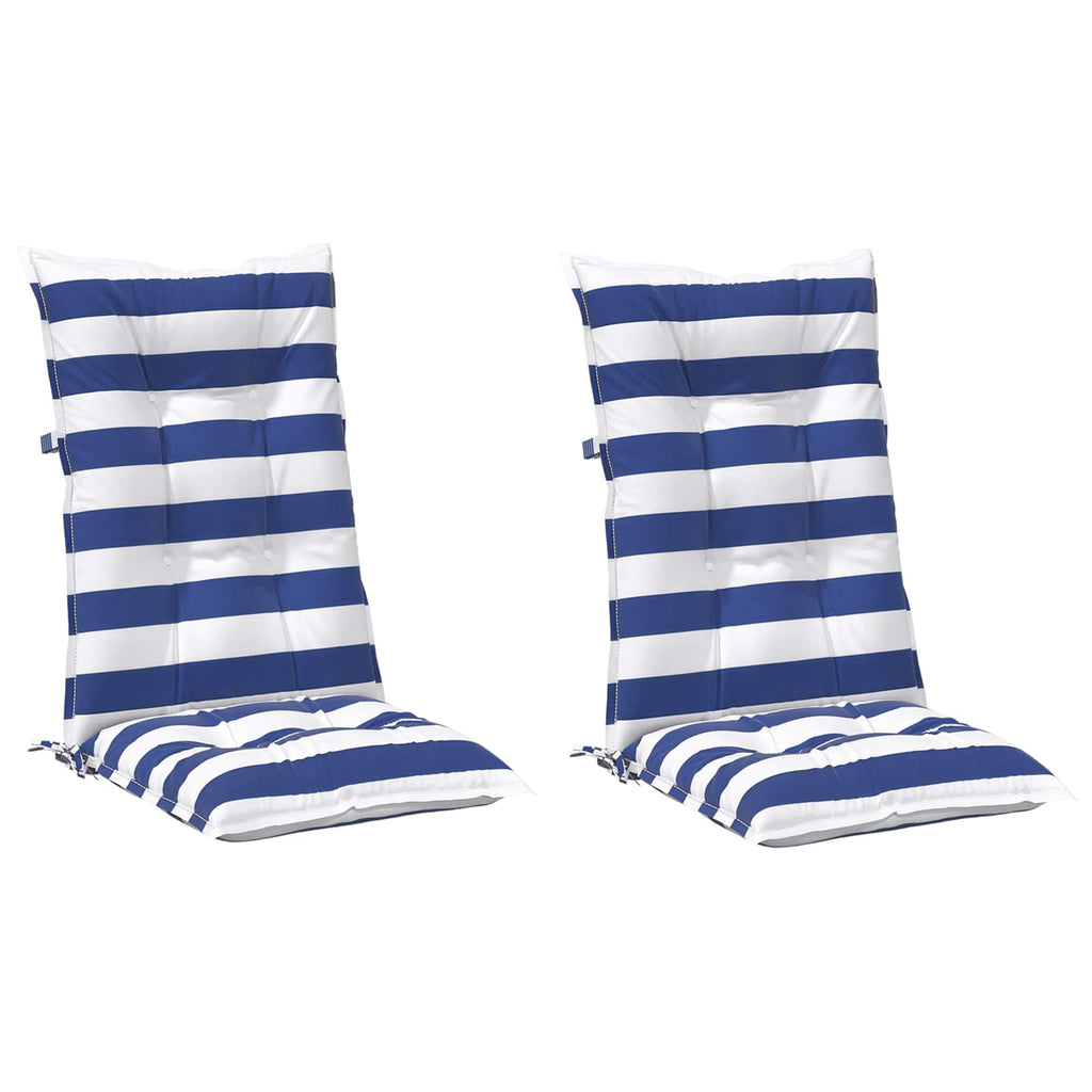 Cojín de exterior 2 pcs Azul y Blanco 120 x 50 x 7 cm Tela