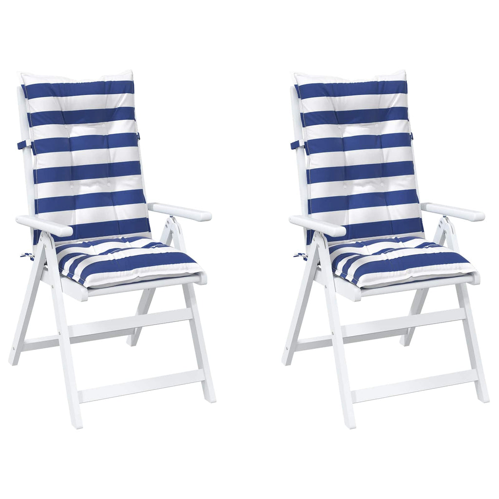 Cojín de exterior 2 pcs Azul y Blanco 120 x 50 x 7 cm Tela