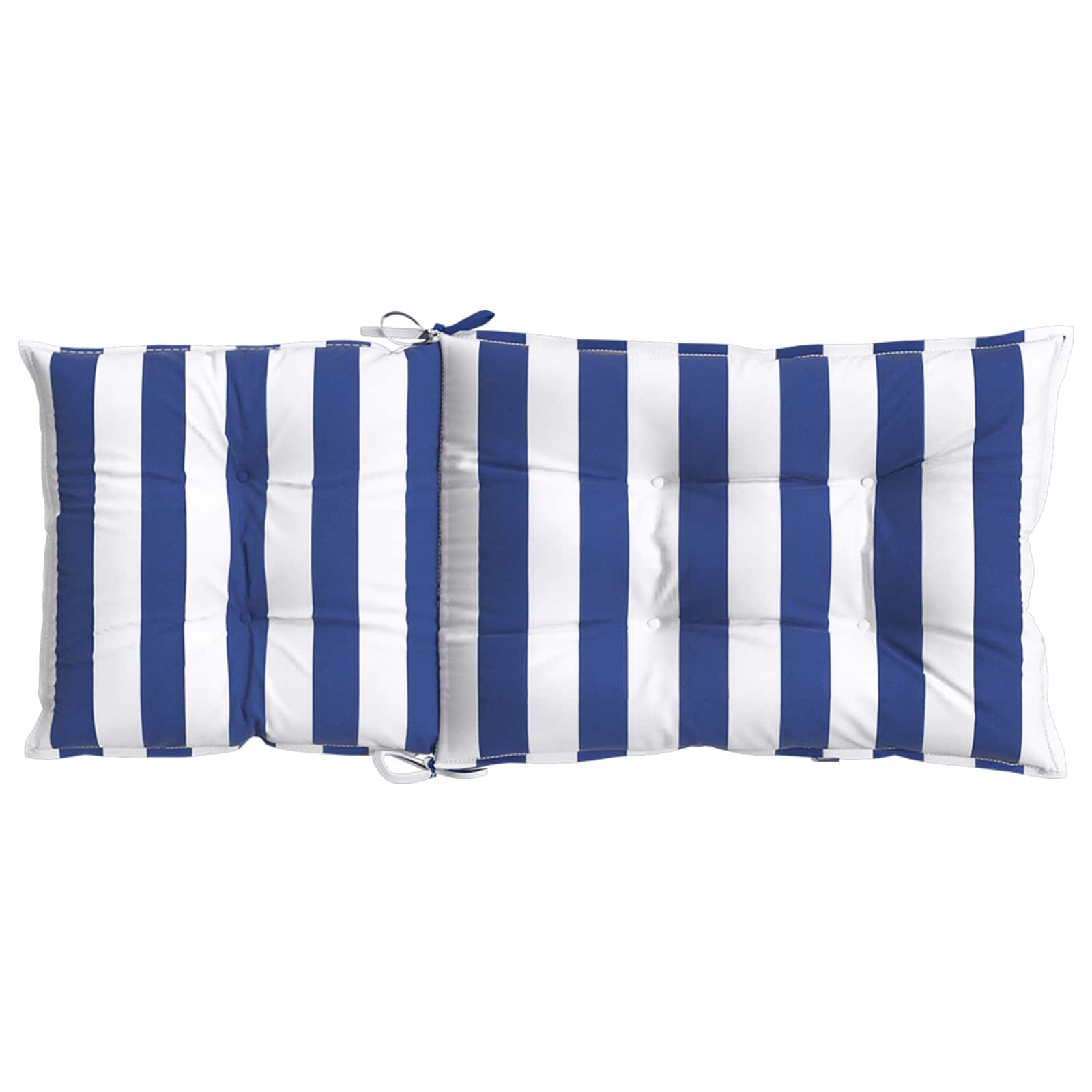 Cojín de exterior 2 pcs Azul y Blanco 120 x 50 x 7 cm Tela