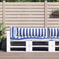 Outdoor Cushion 3 pcs Blue and White 103 x 58 x 10 cm Fabric