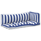 Cojín de exterior 3 pcs Azul y Blanco 103 x 58 x 10 cm Tela