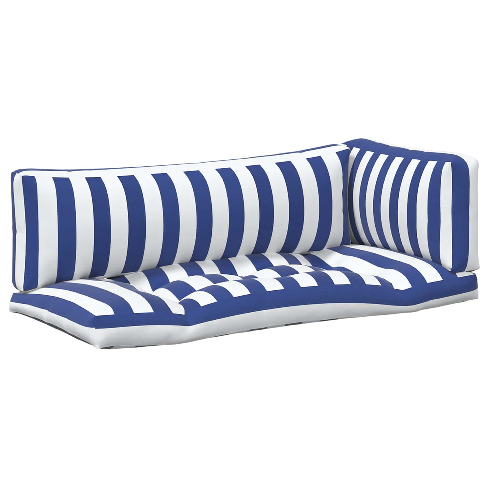 Cojín de exterior 3 pcs Azul y Blanco 103 x 58 x 10 cm Tela