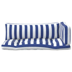 Cojín de exterior 3 pcs Azul y Blanco 103 x 58 x 10 cm Tela