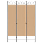 Biombo de 3 Paneles Beige 120 x 180 cm Tela