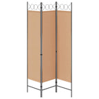 Biombo de 3 Paneles Beige 120 x 180 cm Tela