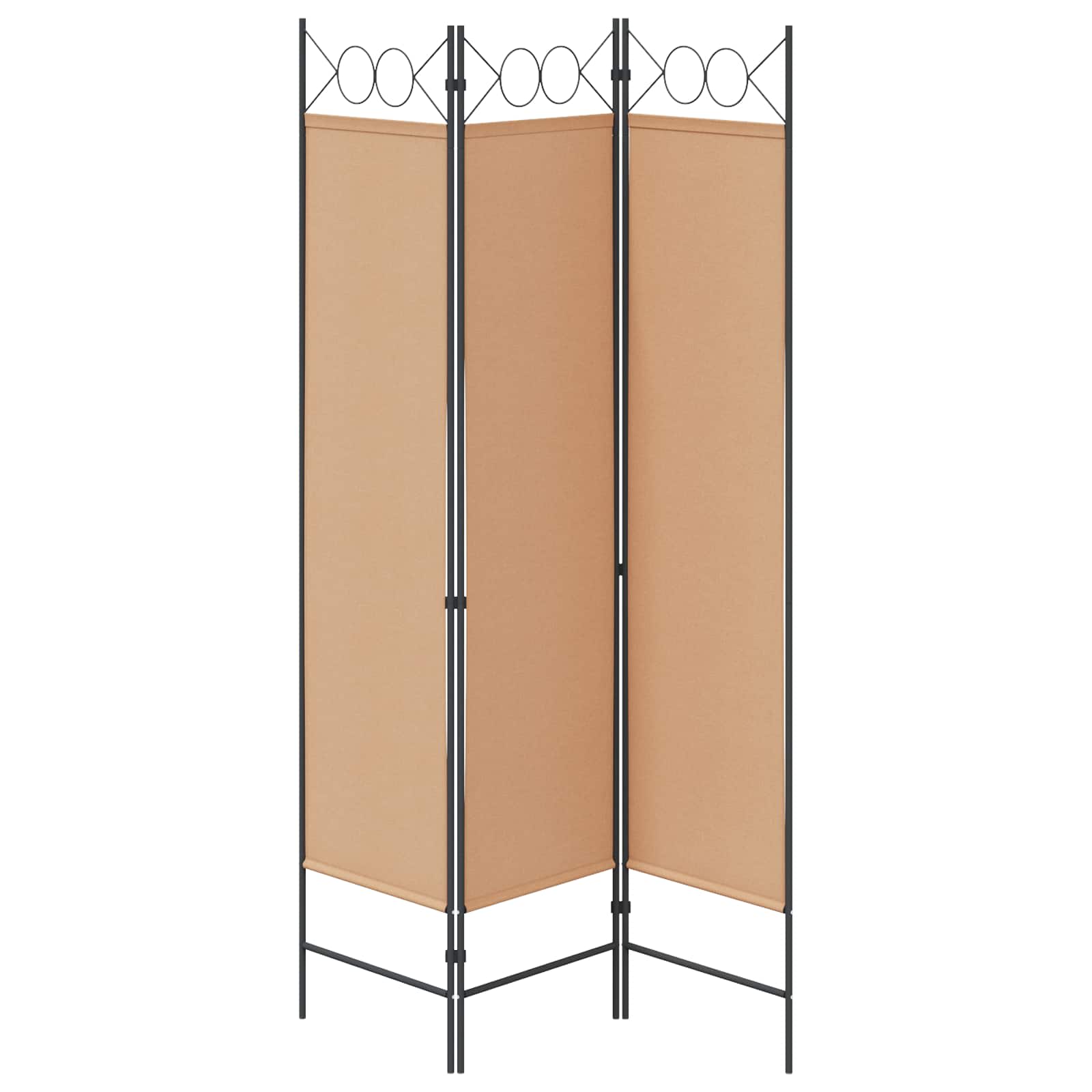 Biombo de 3 Paneles Beige 120 x 180 cm Tela