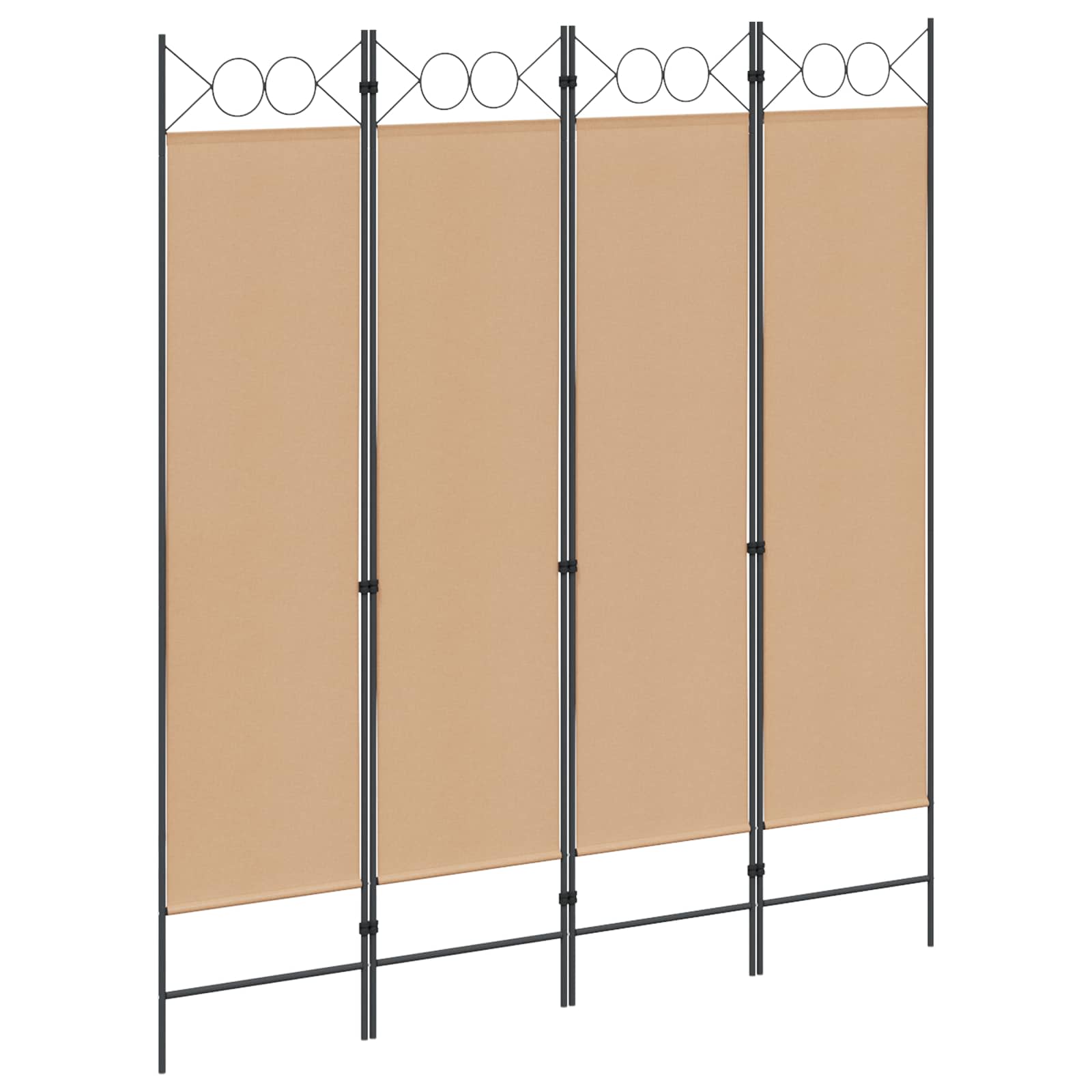 Biombo de 3 Paneles Beige 120 x 180 cm Tela